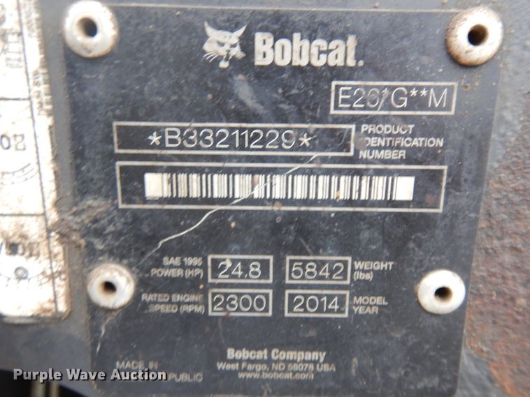 image for item ER9849 Bobcat E26 mini excavator