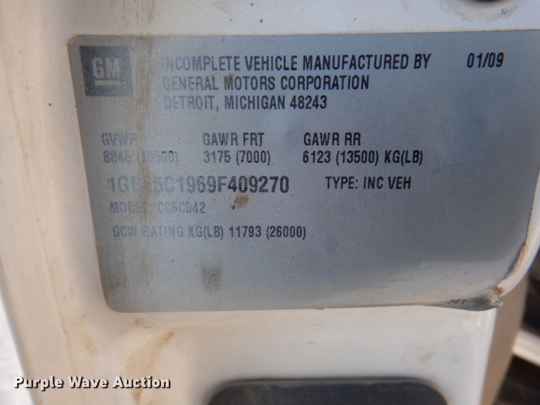 image for item FU9064 2009 Chevrolet C5500 service truck