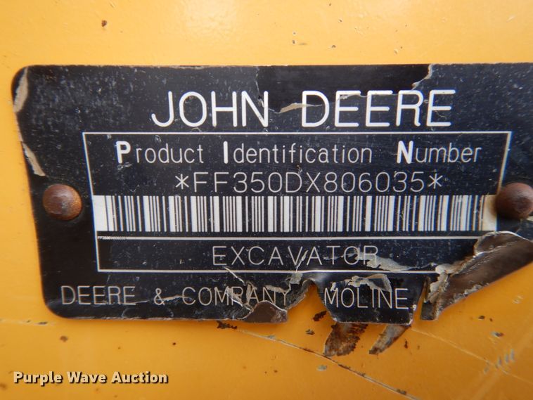 image for item FU9143 2007 John Deere 350D LC excavator
