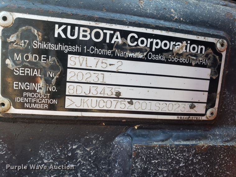 image for item GA9476 Kubota SVL75-2 skid steer