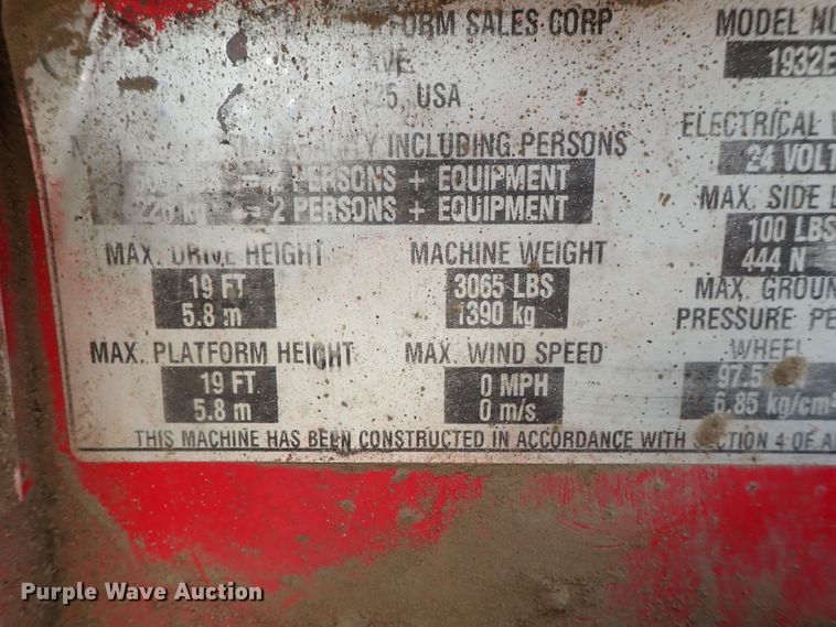 image for item GF9731 Mec 1932ES scissor lift