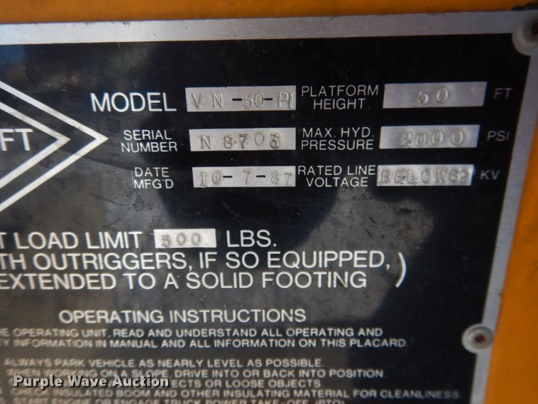 image for item DG5909 1987 GMC C70 bucket truck