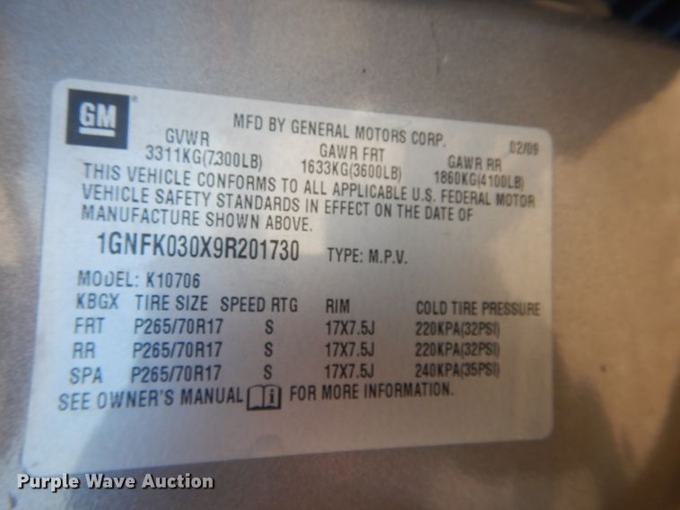 image for item DH6367 2009 Chevrolet Tahoe Police SUV