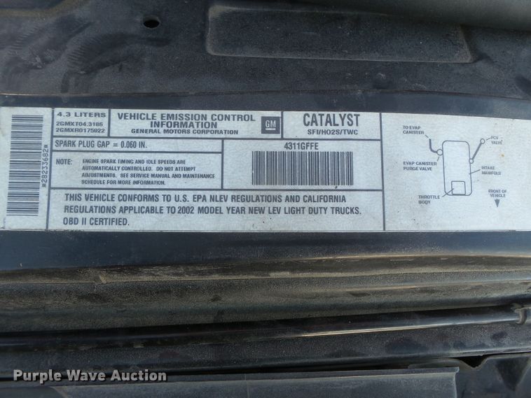 image for item DH7849 2002 Chevrolet S10 pickup truck