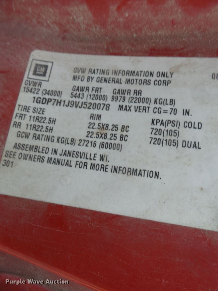 image for item DH7852 1997 GMC 8500 dump truck