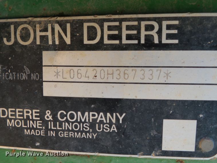 image for item DH7855 2003 John Deere 6420 tractor