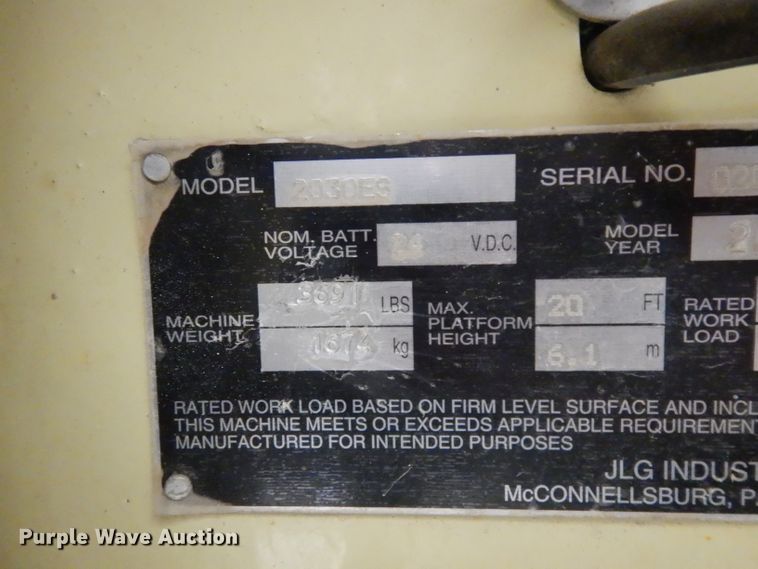 image for item ER9886 2006 JLG 2030ES scissor lift