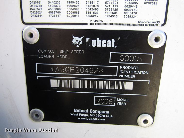 image for item FD9349 2008 Bobcat S300 skid steer