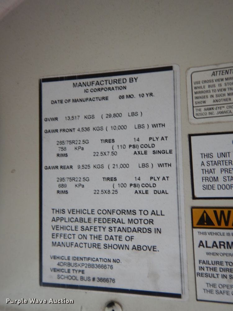 image for item GE9124 2011 International CE school bus