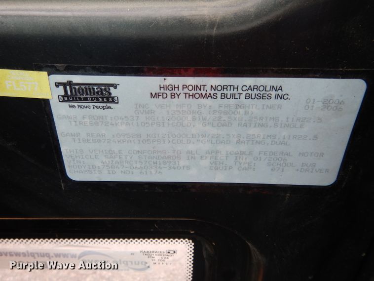 image for item GE9125 2007 Freightliner Thomas school bus