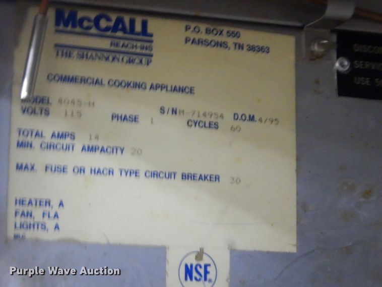 image for item GG9558 McCall 4045-11 warming cabinet