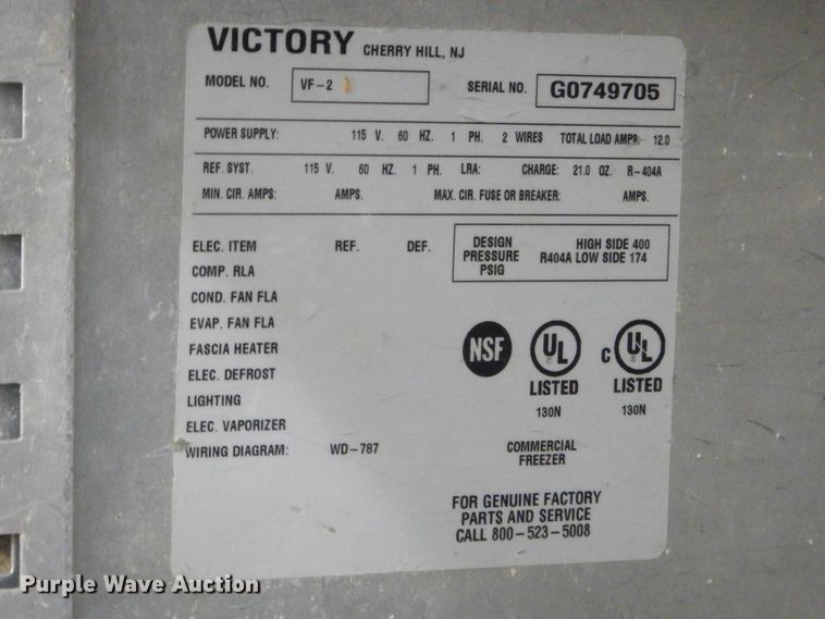 image for item GG9559 Victory VF-2 freezer