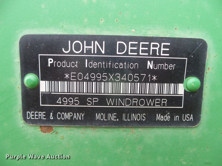 image for item DH4776 2008 John Deere 4995 windrower