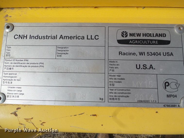 image for item DH4780 2014 New Holland Speedrower 240 windrower