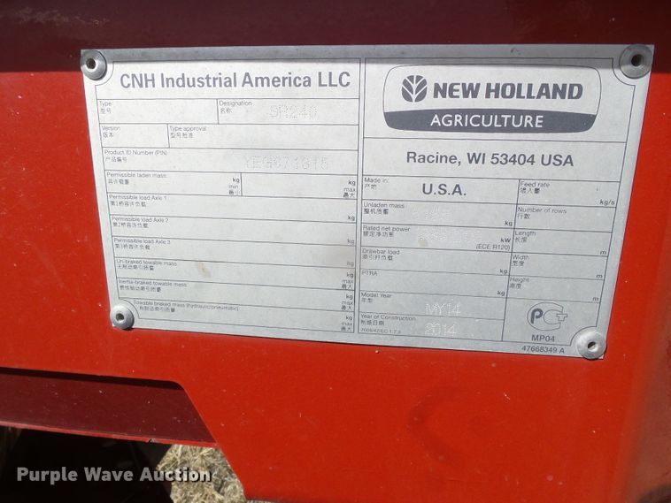 image for item DH4780 2014 New Holland Speedrower 240 windrower