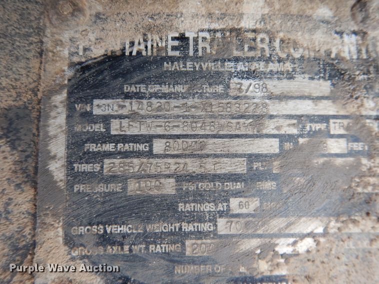 image for item DG5897 1999 Fontaine LFTW-6-8048WSAWM nurse tank trailer