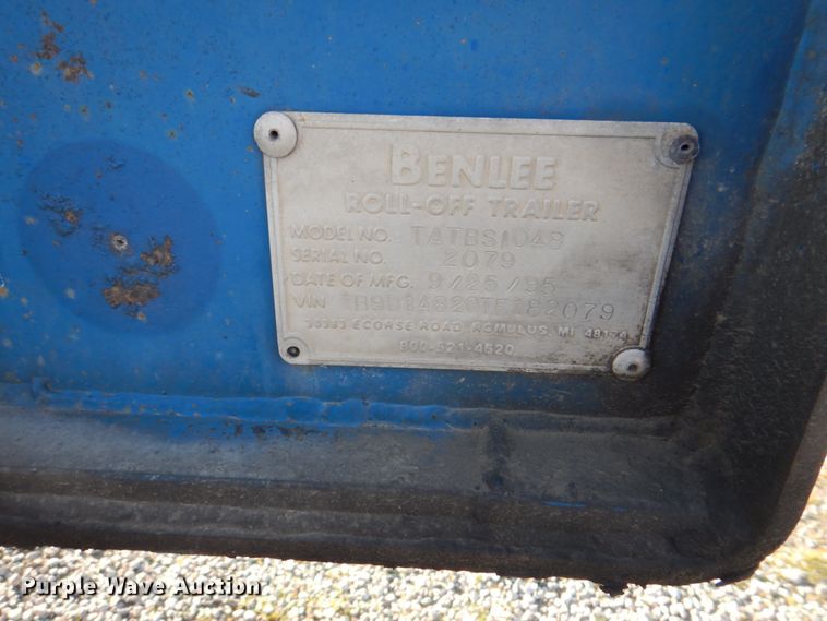 image for item DH5314 1996 Benlee TATBS1048 roll off container trailer