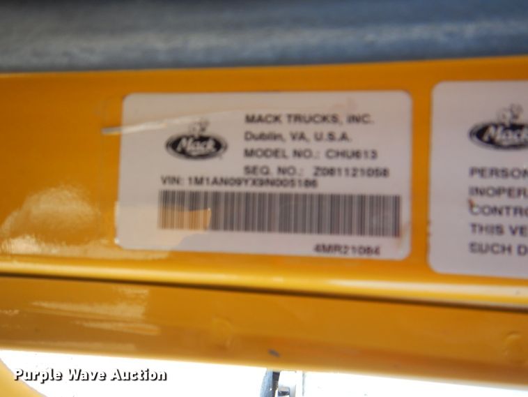 image for item DH5315 2009 Mack CHU613 crane truck