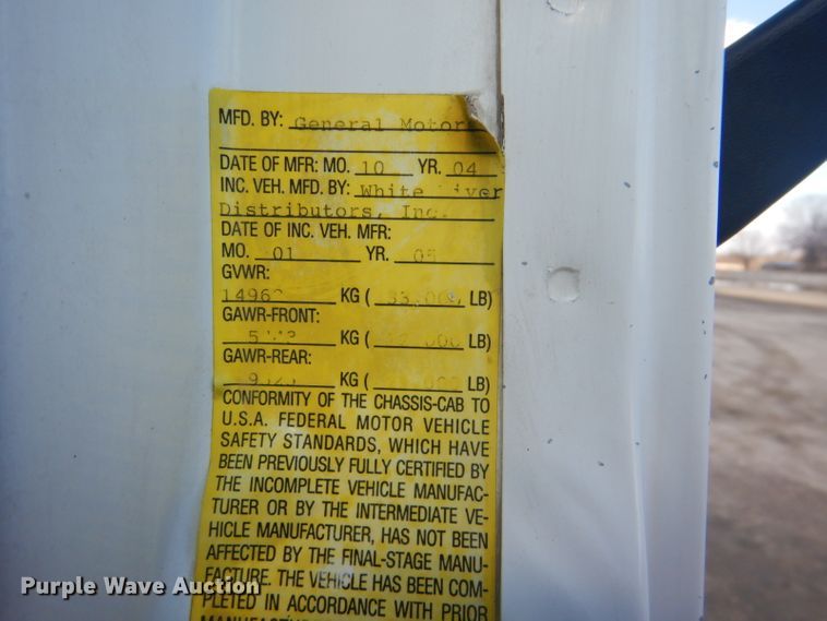 image for item GF9063 2005 Chevrolet C7500 propane truck