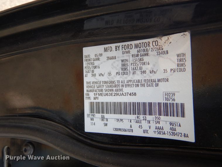 image for item DE4413 2009 Ford Explorer SUV