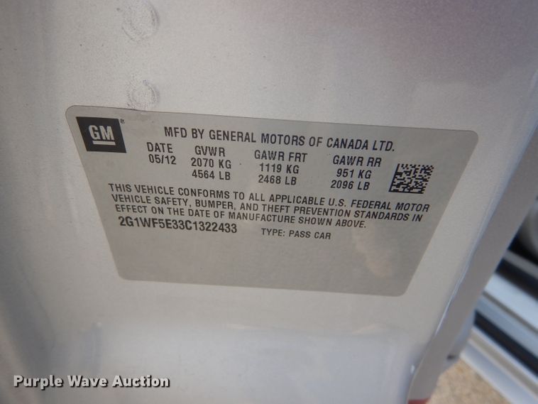 image for item DE4418 2012 Chevrolet Impala