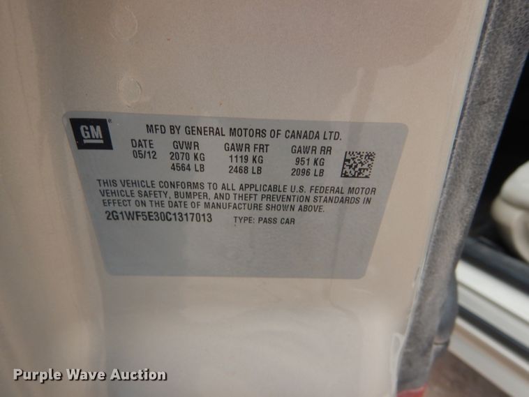 image for item DE4427 2012 Chevrolet Impala