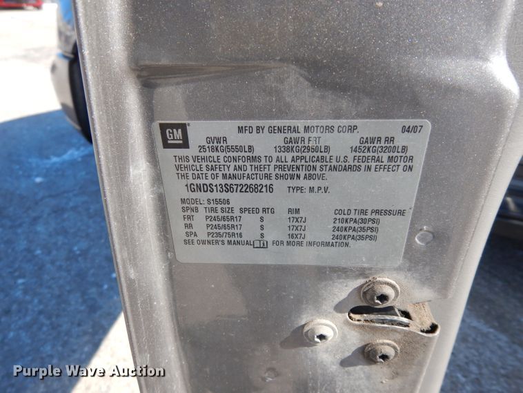 image for item DG6256 2007 Chevrolet TrailBlazer SUV