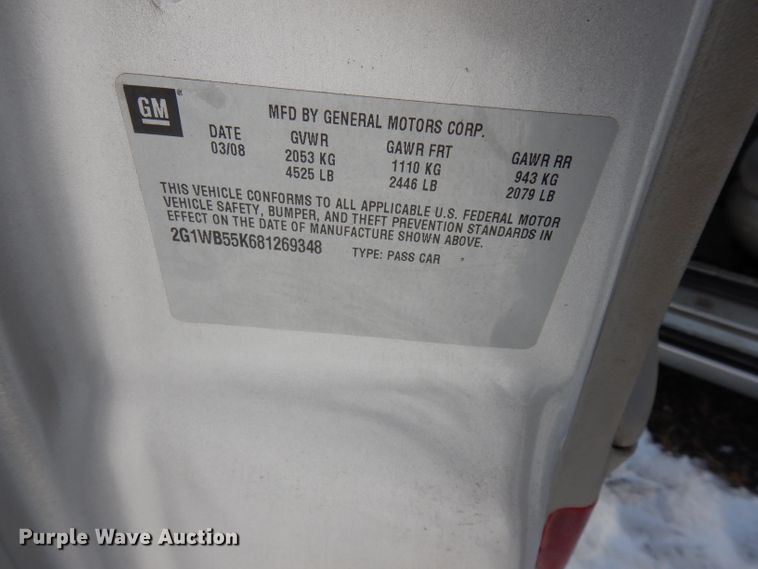 image for item DG6274 2008 Chevrolet Impala