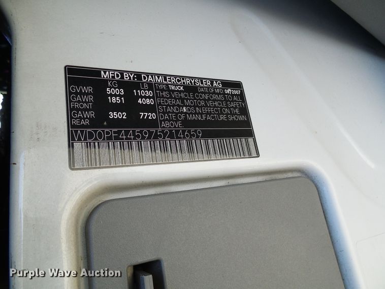 image for item DD1773 2007 Dodge Sprinter 3500 shuttle bus