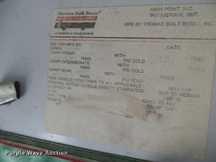 image for item DD1779 1993 International 3800 school bus