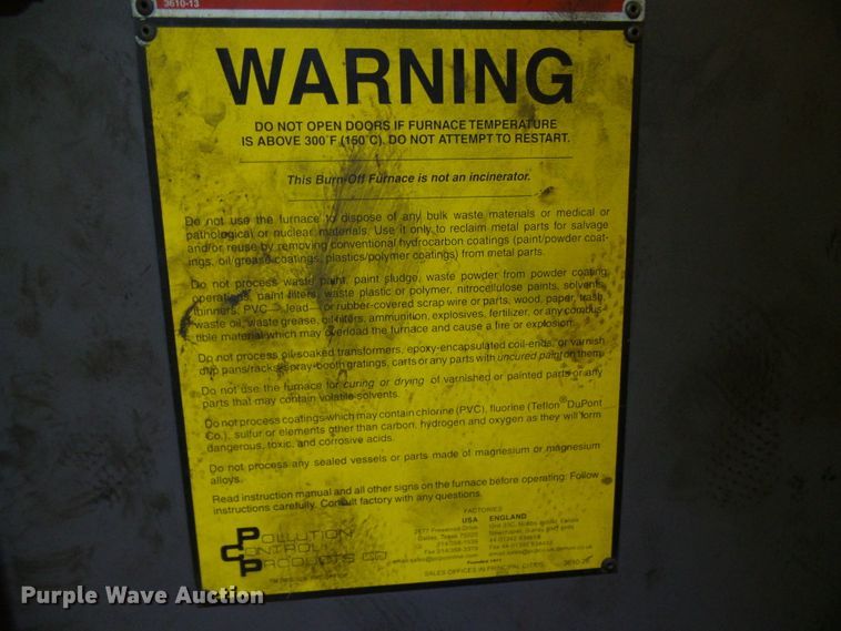 image for item DD1895 Controlled pyrolysis cleaning furnace