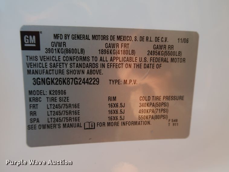 image for item DH0847 2007 Chevrolet Suburban 2500 LS SUV