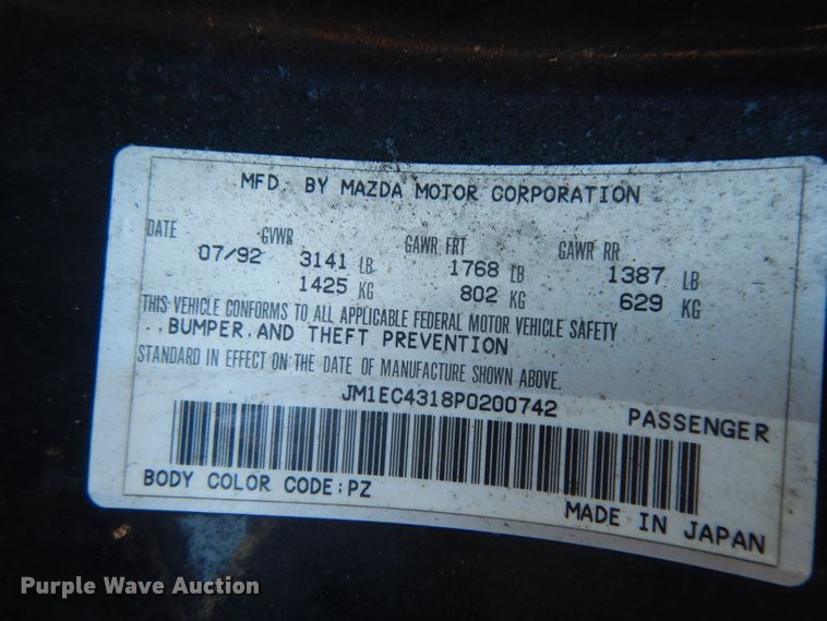 image for item DH2325 1993 Mazda MX-3