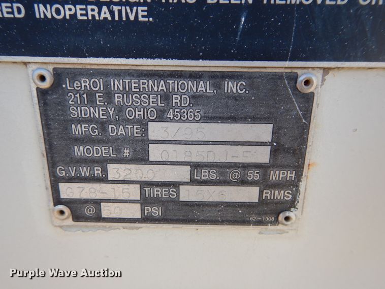 image for item DH4389 1995 Leroi 185DJF air compressor