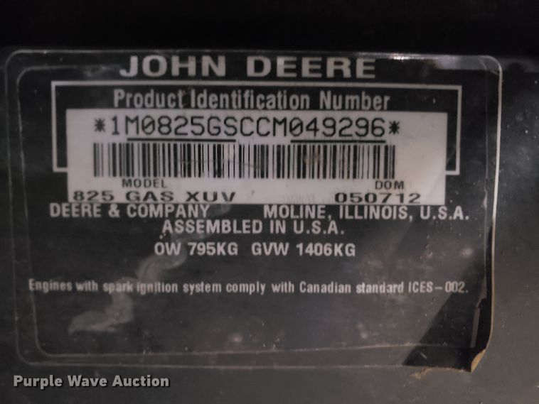 image for item EZ9084 John Deere Gator 825i utility vehicle