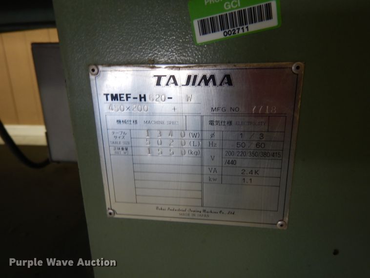 image for item FU9750 Tajima TMEF-H620-W embroidery machine