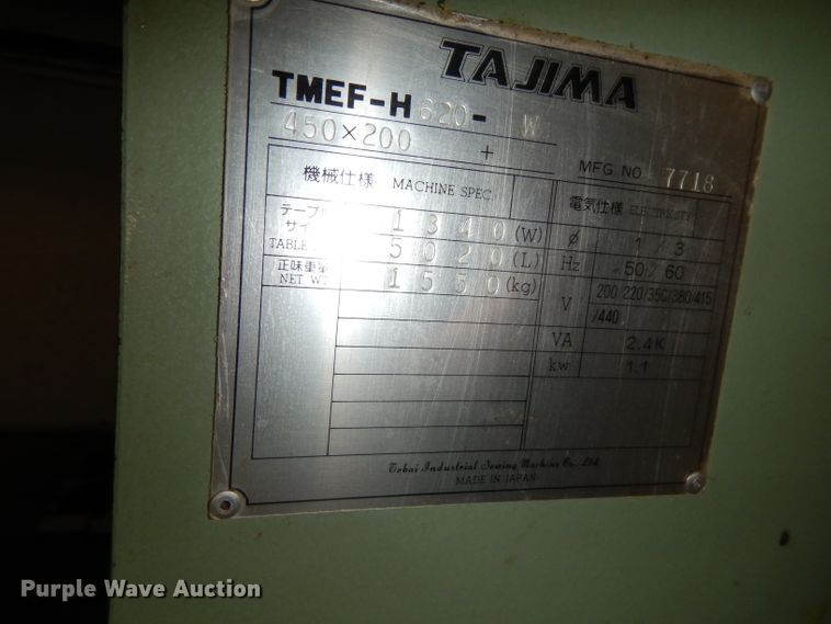 image for item FU9750 Tajima TMEF-H620-W embroidery machine