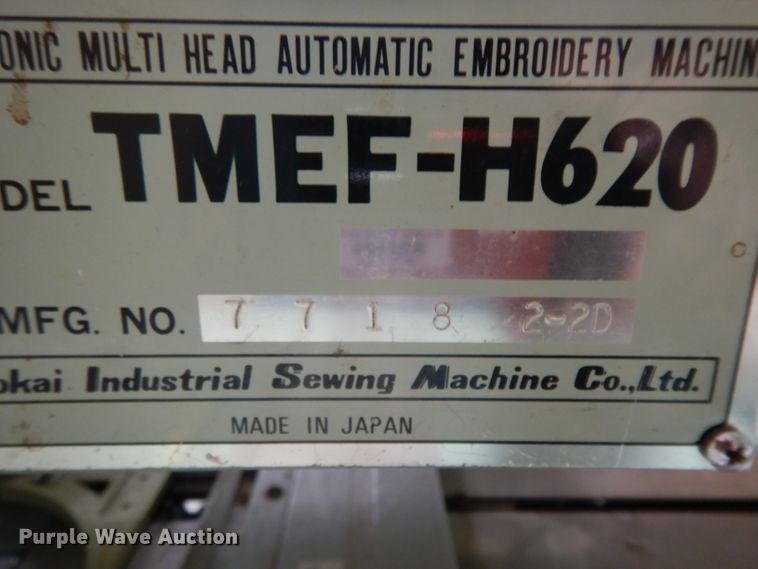 image for item FU9750 Tajima TMEF-H620-W embroidery machine