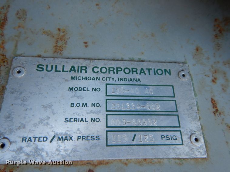 image for item FU9761 Sullair 10B-40AC air compressor