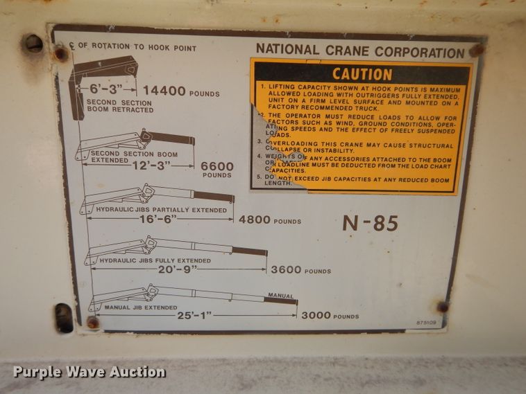 image for item FY9037 National Crane N-85 crane