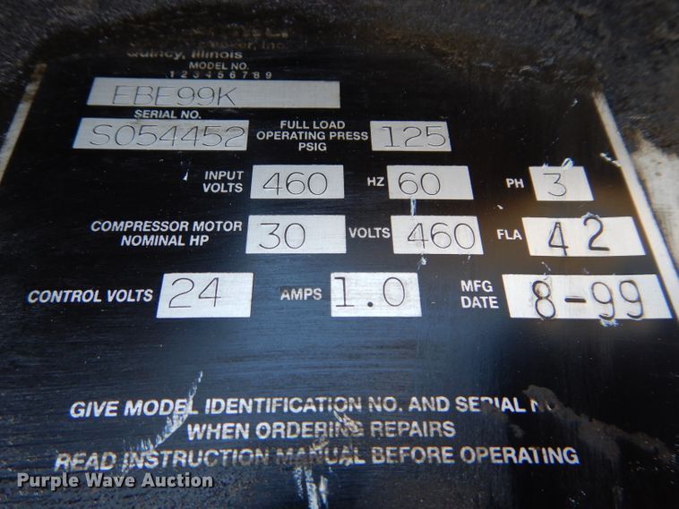 image for item FY9040 Gardner Denver EBE99K air compressor