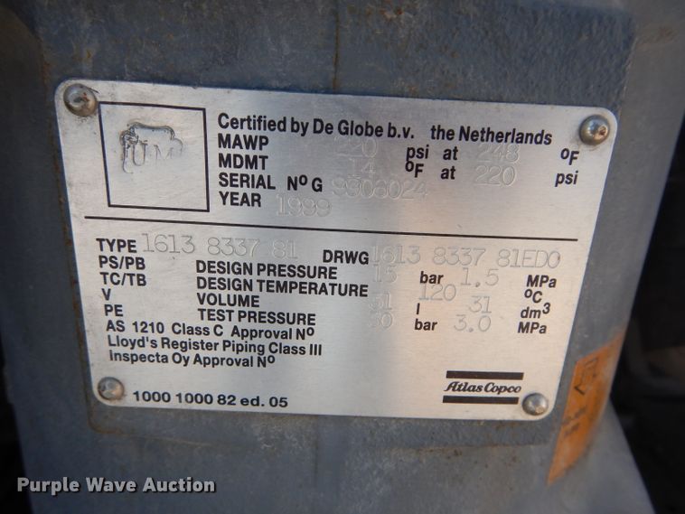 image for item FY9043 1999 Atlas Copco GA37 air compressor