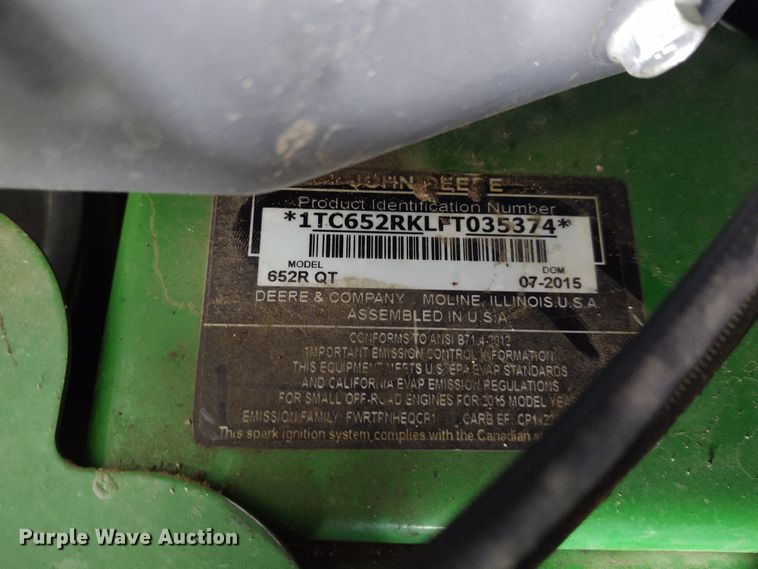 image for item FY9755 John Deere 652R Quik Trak ZTR lawn mower