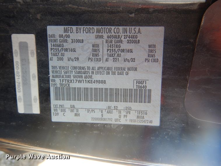 image for item GD9150 2001 Ford F150 SuperCab pickup truck