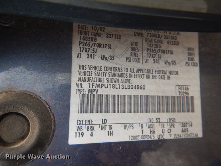 image for item GD9151 2003 Ford Expedition Eddie Bauer SUV