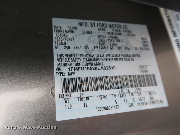 image for item GD9985 2008 Ford Expedition XLT SUV