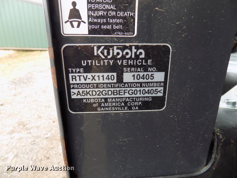 image for item GE9071 2015 Kubota RTVX1140 utility vehicle