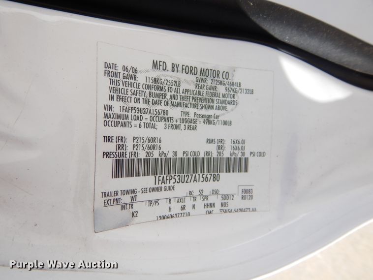 image for item GE9165 2007 Ford Taurus