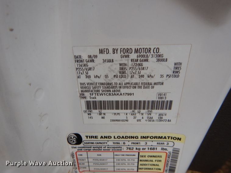 image for item GE9191 2010 Ford F150 SuperCrew pickup truck