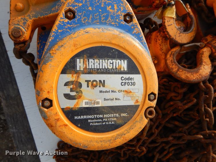 image for item GG9679 (6) Harrington chain hoists